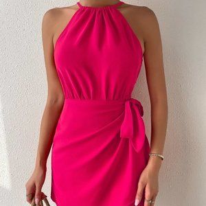 SHEIN PINK HALTER JUMPER SKORT NEW